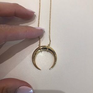 Cayne Crescent Plated Pendant Necklace